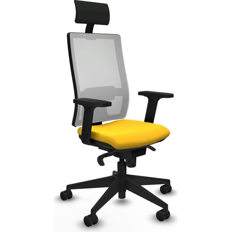 Sedia da ufficio piqueras y crespo Horna gialla schiuma rivestita (1/5)