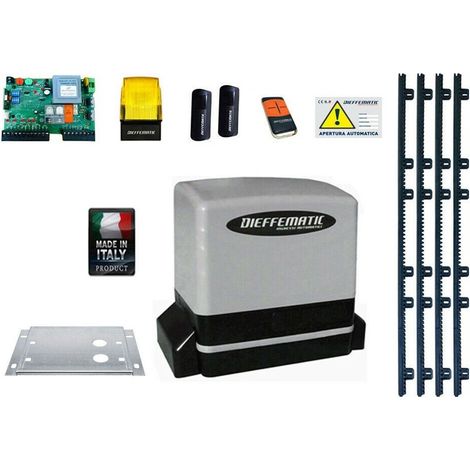 Kit Motore 900kg Scorrevole Automatico Con 4 Mt Cremagliera Nylon 230v Kv9