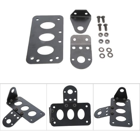 Support de plaque d'immatriculation rétro pour moto avec éclairage latéral universel (1/5)