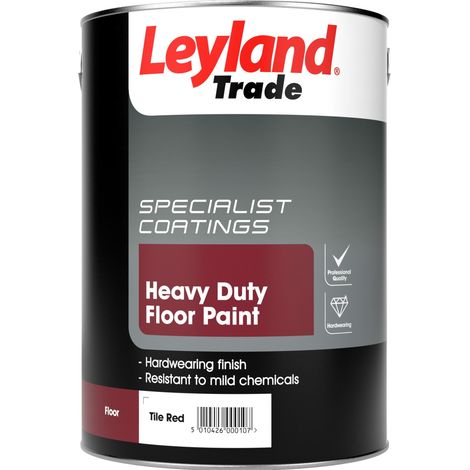 Leyland Trade Heavy Duty Floor Paint - 5 Litre - Tile Red