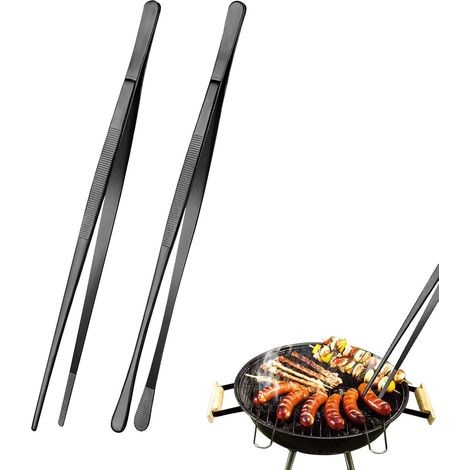 2 Pièces Pince Cuisine Inox 30cm Pincette Culinaire de Precision Professionnel Pince du Chef avec Pointes Dentelées de Précision pour Cuisiner Griller et Cuire (1/5)