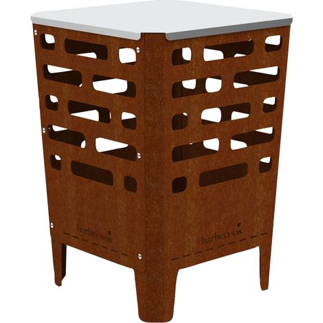 braciere per legna barbecook "jill" in acciaio corten, 38x38 cm (1/5)