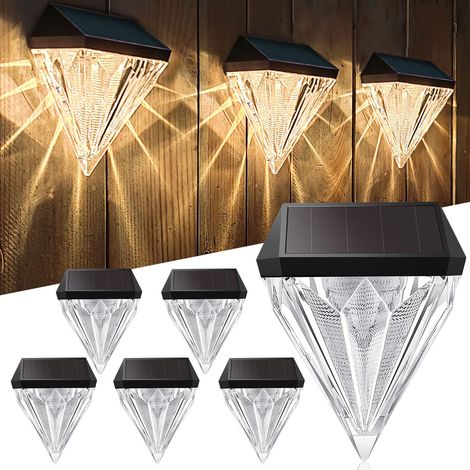 luces LED solares para jardín, blanco frío, impermeables IP55, utilizadas para iluminar terrazas, escaleras, vallas (1/5)