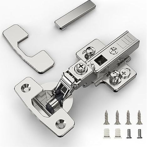 2 pièces Semi Recouvrante charnières d'armoire avec charnière à fermeture amortie Réglage 4D (profondeur, côté, hauteur et vitesse de fermeture) Charnières à recouvrement complet (1/4)
