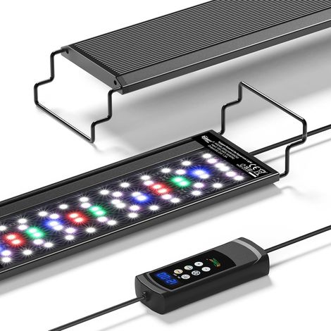Éclairage Aquarium, 20W Full Spectrum LED Light Aquarium avec Minuterie Multi, 24/7 Mode Lampe Aquarium Réglable Luminosité Fish Tank Light avec Supports Extensibles for 30-45CM Tanks