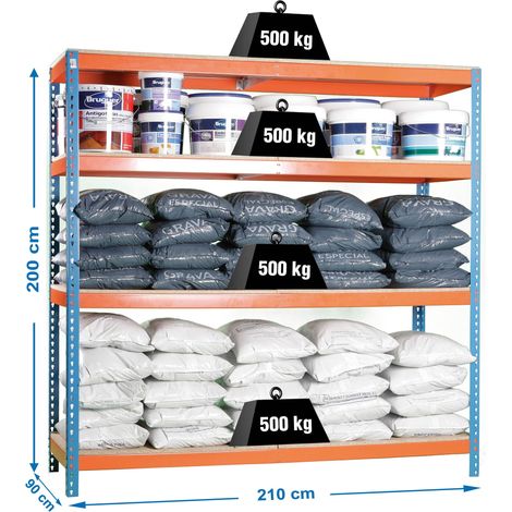 Simonrack SIMONFORTE 2109-4 Regalsystem ohne Schrauben blau orange Holz