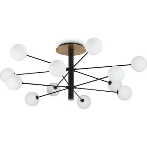 Ideal Lux COSMOPOLITAN Lámpara de techo semiempotrable multibrazo 12 brazos negra (1/2)