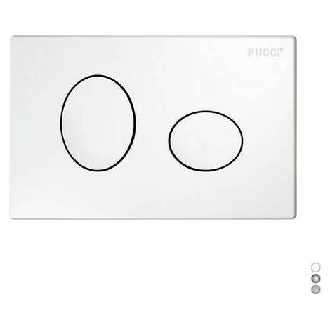 PLACCA PER CASSETTA INCASSO PUCCI ECO 2 PULSANTI ELLISSE MOD.2014 Misura: Bianca