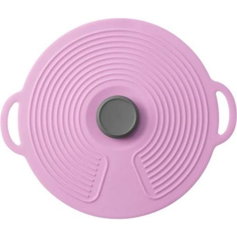 Couvercle Silicone - 23 Cm - Universel Pour Récipients Ronds - Réutilisable Anti-Poussière Et Chaleur - Violet (1/5)