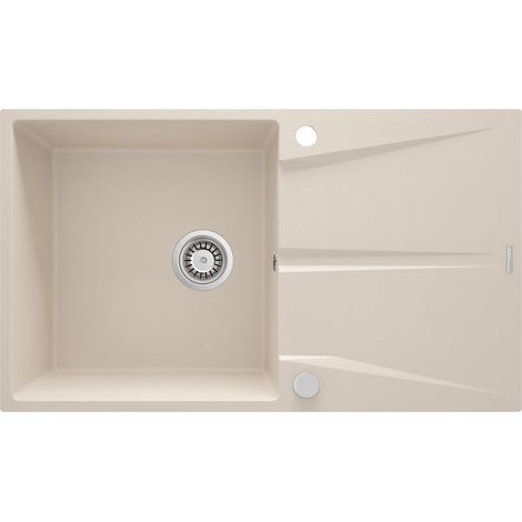 Lavello cucina in granito beige 860 x 500 mm con gocciolatoio Deante CORIO ZRC511A Beige