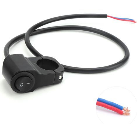 Interrupteur de guidon 7/8in, bouton phare et anti-brouillard marche/arrêt, étanche, pour moto 12V, quad, VTT électrique, accessoire de commande (1/5)