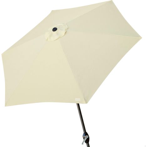 Grand Parasol de Jardin de 300 cm avec manivelle Parasol Hexagonal Mât en Aluminium Crème (1/5)