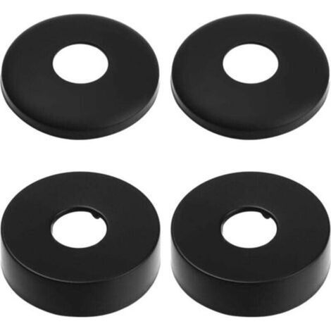 Rosette for faucets, shower fittings, 4 black stainless steel pipe covers, radiator rosette – rosette for shower fittings, taps, radiators (1/4)