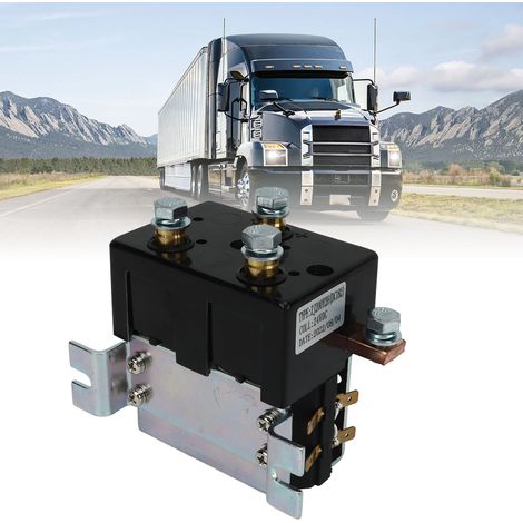 Contacteur/solénoïde inverseur 24 V 200 A type DC182. Convient aux moteurs de véhicules électriques tels que les chariots élévateurs et les tracteurs aéroportuaires. (1/5)