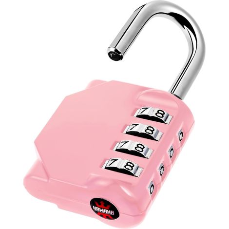 CL11RQ Cadenas à combinaison d'extérieur à 4 chiffres pour casier de gym, école, portails, portes, boîte à outils, moraillons et rangement (quartz rose) (1/5)