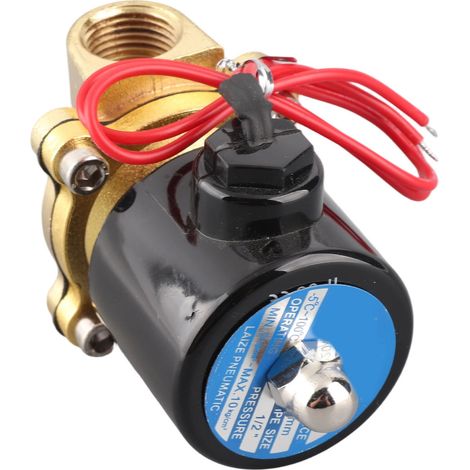 Électrovanne 220V DN15 1/2 pouce vanne électrique normalement fermée pour eau huile air gaz (1/5)