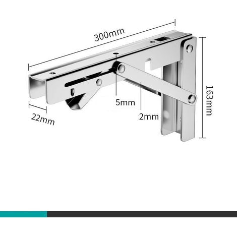 Support mural pliable (12 pouces - Inox) - Lot de 2 supports pour étagère, table ou bureau. Étagère triangulaire flottante robuste et peu encombrante. (1/5)