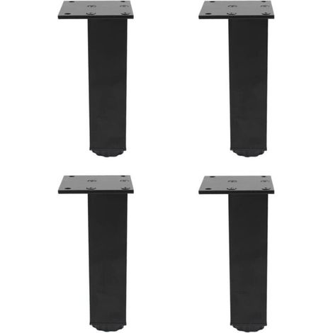Square furniture legs, black, 6.86.815cm, 4 adjustable aluminum alloy feet, sofa legs. (1/5)