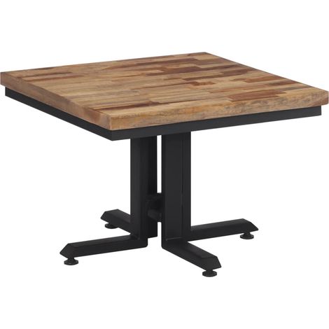 Table basse Table de salon Table de café 55x55x40 cm teck de récupération massif (1/5)