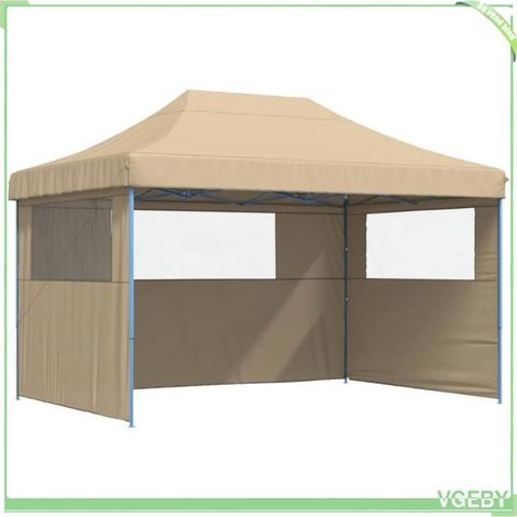 Tente de réception pliable - FAFEICY - 4005015 - Beige - 3 parois latérales avec fenêtres - 410x279x315 cm (1/5)