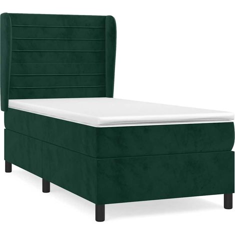Maison Exclusive - Cama box spring con colchón terciopelo verde o (1/5)