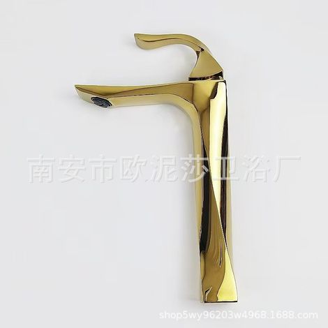 Cross-border hot and cold water basin faucet, bathroom splash-proof zinc alloy twisted heightened bathroom sink faucet - titanium high-end model