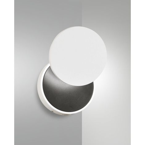 Ara Lampada da Parete LED Integrato 8W 3000K 715lm in Metallo e Metacrilato Bianco con Regolazione Luce a Pulsante - Design Moderno e Minimal