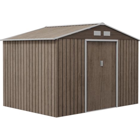 Gartenhaus 4,9 m² aus verzinktem Stahl, 2 Schiebetüren, 277 x 195 x 192 cm (1/5)