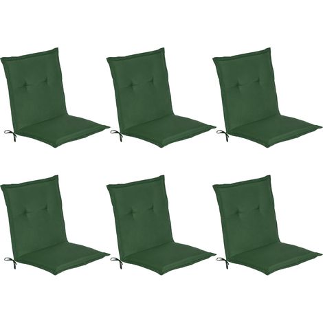 Beautissu – Lot de 6 coussins d'assise 100x50x6cm – Résistant aux UV – Fixation par bandes – Pour chaises de jardin à dossier bas – 100% polyester (1/5)