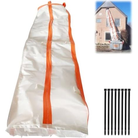 Goulotte à Débris de Chantier 4 m, Toboggan de Gravats Tissée Robuste et Résistante aux Déchirures, Goulotte de Chantier pour Gravats pour Une élimination Facile des Débris de Chantier (1/5)