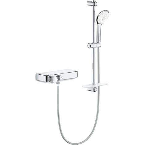 Grohe – Mitigeur thermostatique 34720000 – Ensemble de douche Grohtherm SmartControl – 3 jets – Flexible anti-torsion 1,75 m – Chrome (1/7)
