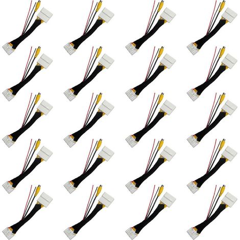 20 adaptadores de cable RCA de 28 pines para cámara de marcha atrás de coche para CX-5, Demio, Axela Roadster, MX-5 y Miata (modelos 2, 3 y 6). (1/5)