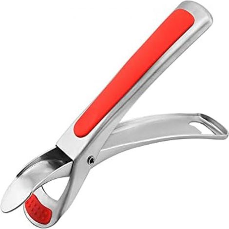 Pinces À Bols - Silicone Résistant à la Chaleur Jusqu'à 230 °C - Antidérapantes avec Tête Double (Petite/Grande) - Pour Four Cuisinière Casseroles Pots - Rouge - 1 Pièce (1/5)