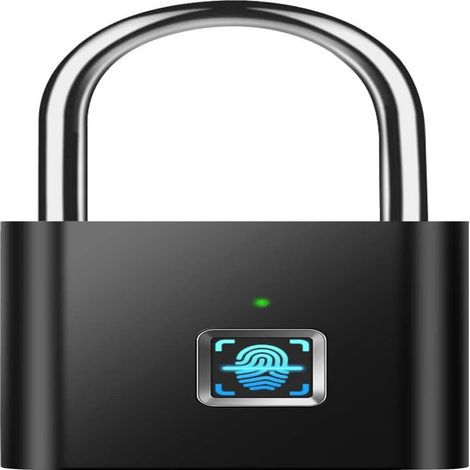 Serrure À Empreinte Digitale - Alliage De Zinc - Chargeable USB - Pour Casier Gym, Valise, Porte, École - 40 X 76 X 13 Mm - 96 G (1/5)