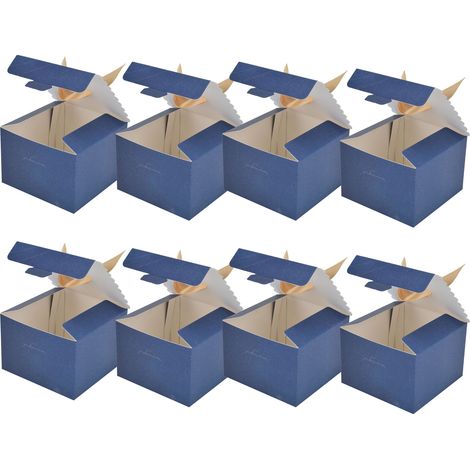 Boîte à bonbons carrée de 50 pièces avec ruban doré, boîte en carton innovante pour mariage, anniversaire, ciel étoilé bleu (1/5)