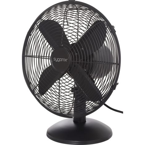 Sygonix  Tischventilator  35 W (Ø x H) 335 mm x 400 mm Schwarz Oszillierend