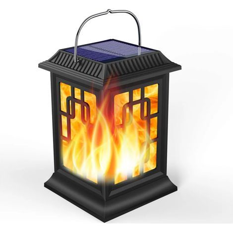 1 Stück Solar-Außenlaterne mit realistischem Flammeneffekt, IP65 wasserdicht