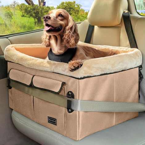 Siège de Voiture pour Chiens Moyens ou 2 Petits Chiens, Siège Chien Voiture pour Banquette arrière, Amovible, Lavable, Tapis Double Face, Siège Auto Chien avec 2 Sangles d'attache (1/5)