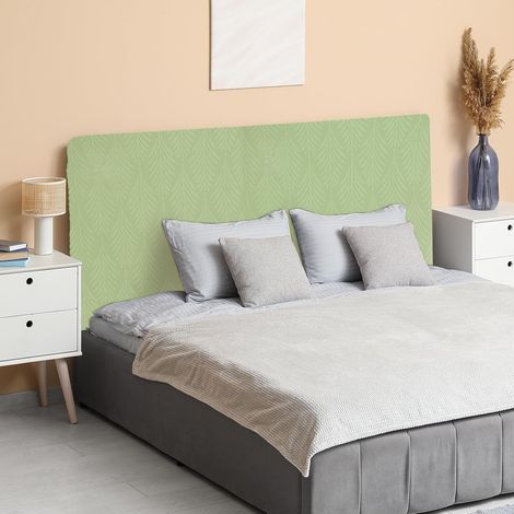 Housse De Tête De Lit, Housse Élastique en Tissu Jacquard 200cm, Couverture Anti-Poussière pour ornementation De Chambre Taille King, Vert (1/5)