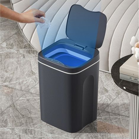 Intelligenter, sensorgesteuerter Abfalleimer mit 16 Litern Fassungsvermögen und berührungsloser, automatischer Müllbeutelspender, minimalistisches ABS-Design für Zuhause, Büro und Hotel (1/5)