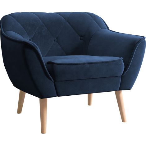 Sillón Glenview 108, Kronos 09, 75x80x74cm, Tapiz, Patas: Madera, 0