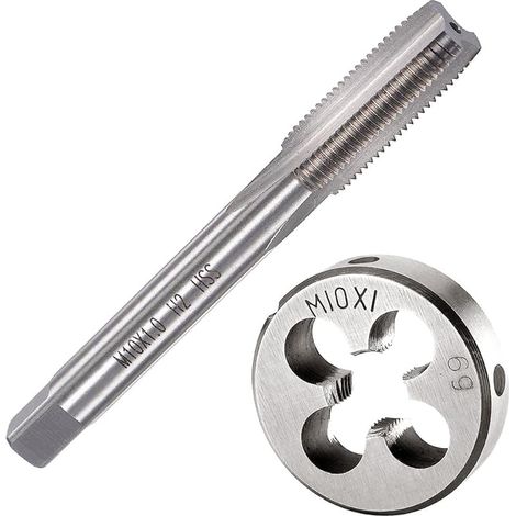 M10 X 1 Métrique Tarauds et Filières, M10 x 1.0mm Kit de Taraudage et Filetage HSS Tarauds à Main Droite Filetage (1/5)