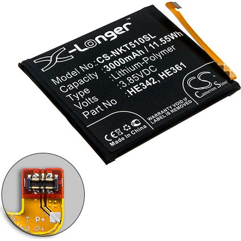 NX - Batterie téléphone, smartphone, GSM pour Nokia 3.85V 3000mAh - HE342HE361 (1/3)