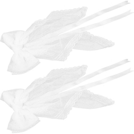 Set di 2 fermatende in pizzo con fiocco per matrimonio, decorazioni per tende nuziali (1/5)