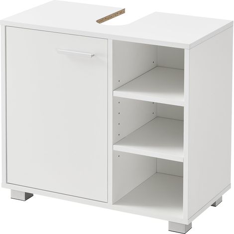Mobile sottolavabo di design mobile da bagno sottolavabo con 3 ripiani in truciolare melaminico 56 x 60 x 31 cm bianco 030005856