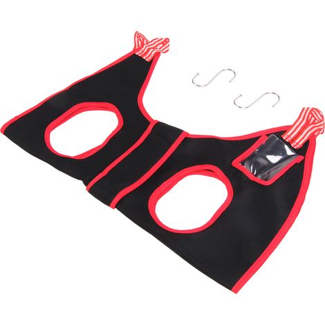 Hamac de toilettage pour chien respirant et réglable avec fermeture auto-agrippante, doté d'une poche pour chiens de petite et moyenne taille. (1/5)