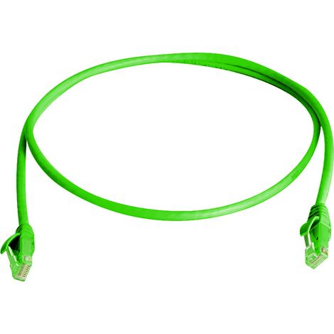 Telegärtner 100008718 RJ45 Patchkabel CAT 6  5.0 m Grün Flammwidrig, mit Knickschutztülle 1 St.