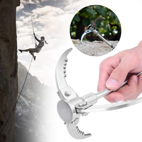 Gancho de agarre de 3 garras, gancho plegable para escalada, supervivencia al aire libre, gancho de agarre plegable para exteriores, recuperación de árboles, pesca, escalada, anclaje al aire libre, ac (1/5)