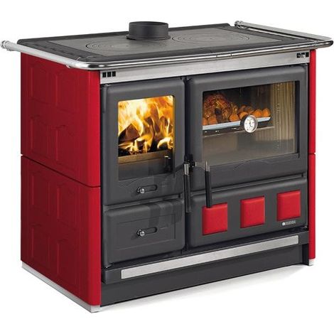 Cuisinière à bois raccordable en céramique - LA NORDICA Rosa XXL.16 Maiolica 10.5 kW Bordeaux (1/2)