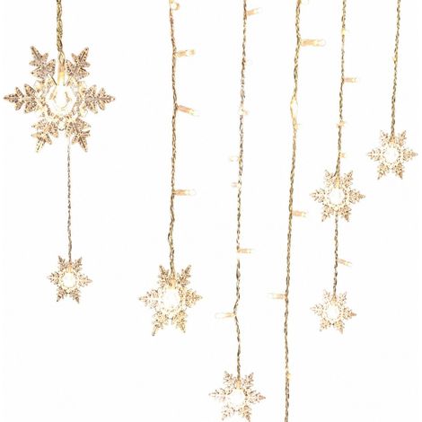 Guirlande lumineuse LED flocons de neige, 4 m, 19 brins, effet vague et cascade, décoration intérieure